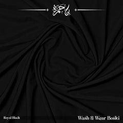Wash & Wear Winter Boski Unstitched Shalwar Kameez - Royal Black