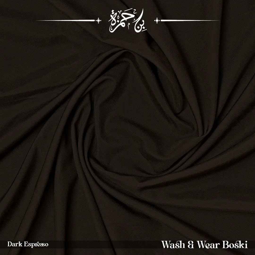 Wash & Wear Winter Boski Shalwar Kameez - Dark Espresso