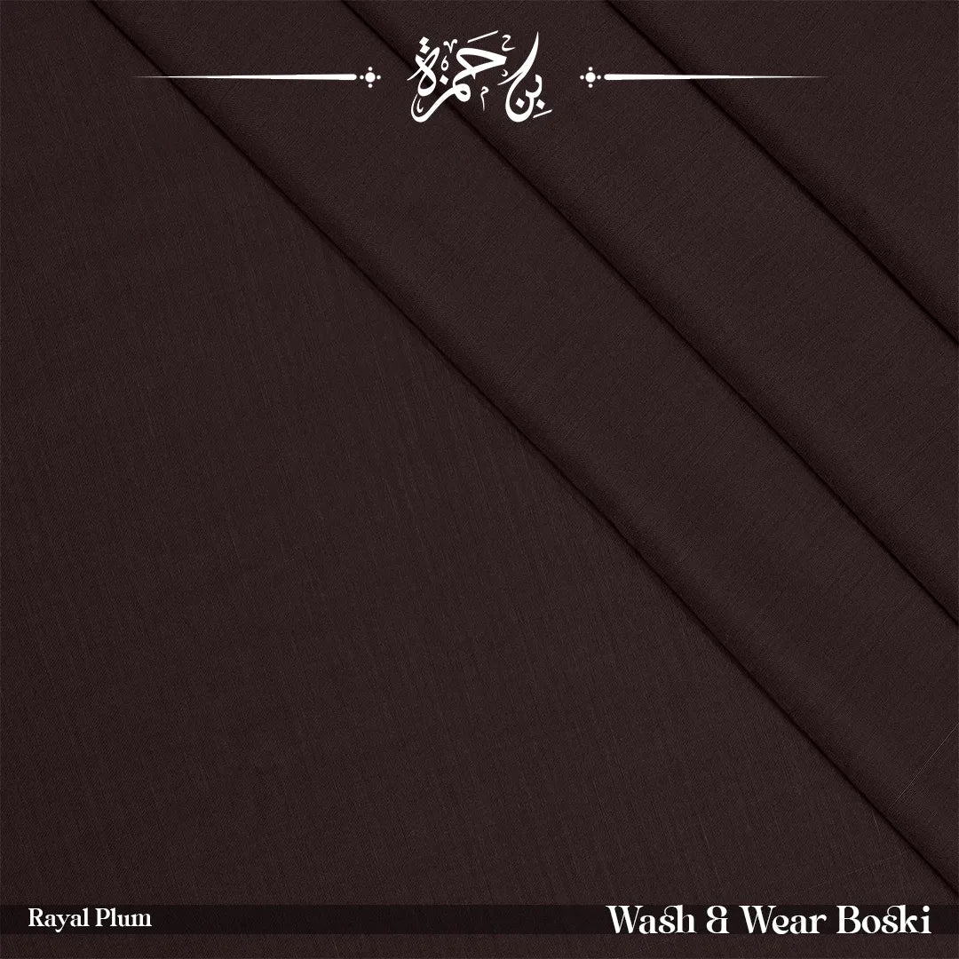 Wash & Wear Boski Unstitched Shalwar Kameez - Royal Plum